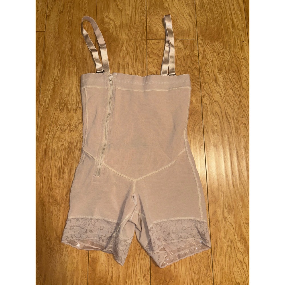 Colombia Body Shaper Bodysuit Firm Control Lace Trim Beige XL Faja Shapewear